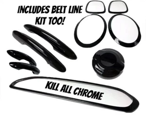 MINI F55 5 Puertas Cooper S Completo DeChrome Brillo Negro Kit Cubiertas KillAllChrome - Imagen 1 de 2