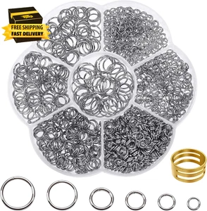 1000Pcs Jump Rings for Jewelry Making Stainless Steel Open Jump Rings Connectors - Picture 1 of 8