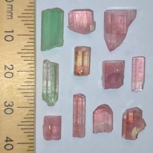Tourmaline rough crystals Elbaite loose pink green raw natural gemstones 21.6ct - Picture 1 of 6