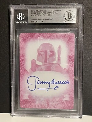 Jeremy Bulloch Fett 2016 Topps Star Wars Masterwork Autograph Card 1/1 Plate BAS - Image 1 of 2