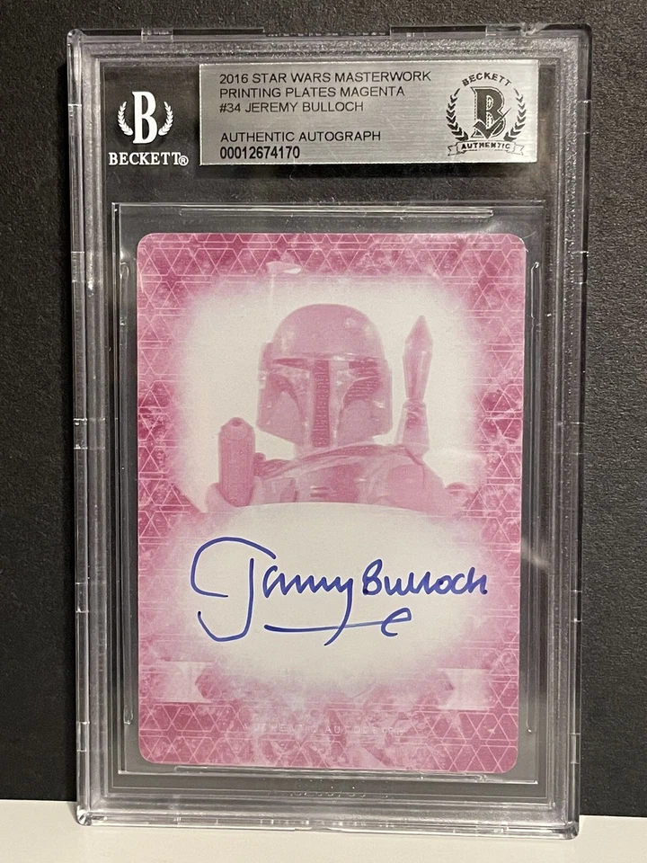 Jeremy Bulloch Fett 2016 Topps Star Wars Masterwork Autograph Card 1/1 Plate BAS - Image 1 of 2