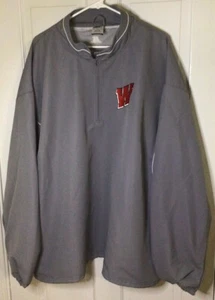 Russell Wisconsin Washington Badgers Windbreaker Jacket Mens 3XL Gray Red White - Picture 1 of 17