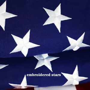 American Flag 3x5 Ft Outdoor 100% Made In USA Embroidered Stars Heavy Duty Nylon - Picture 1 of 3