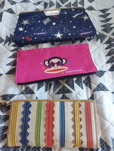 Lot of 3 Mixed Makeup Bags and Wallet Paul Frank Relic Estee Lauder - Picture 1 of 12