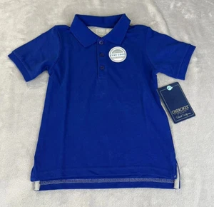Cherokee school uniform kids short sleeve blue stay cool polo size small 4 - Picture 1 of 4