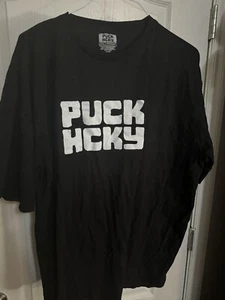 Puck Hcky TShirt Men's 4XL Black Logo - NWOT - Picture 1 of 2
