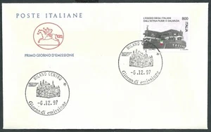1997 ITALIEN FDC PFERD EXODUS ISTRIEN FLUSS DALMATIEN KEIN STEMPEL ANKUNFT - CG - Bild 1 von 1
