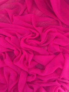 1 mtr hot pink chiffon dress fabric..45” wide (114cm) - Picture 1 of 3