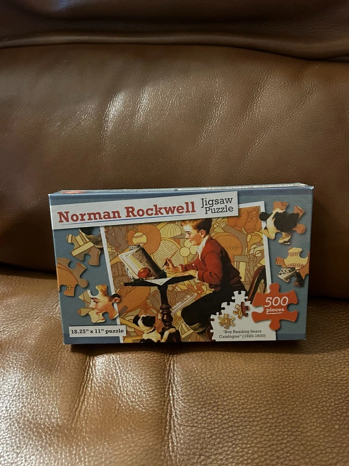 1937 Norman Rockwell Jigsaw Puzzle The Muscleman Vintage Style 500 PC Kappa Book