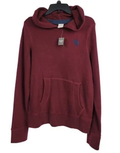 Felpa con cappuccio uomo Abercrombie & Fitch bordeaux nuova con etichetta taglia L - Foto 1 di 4
