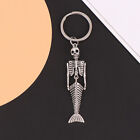 Antique Sliver Color Mermaid Skeleton Key Chains Key Ring Halloween Gift