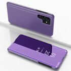 Flip S-View Mirror Clear Case For Samsung Galaxy S24 Ultra S23 Plus S22 S21 S20