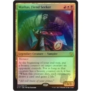 *FOIL* MATHAS FIEND SEEKER Commander 2017 MTG Gold - Vampire Mythic - Picture 1 of 1