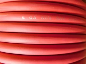 6 AWG SGX RED AUTOMOTIVE WIRE - HIGH TEMP - MADE IN USA - 25 FEET - Picture 1 of 4