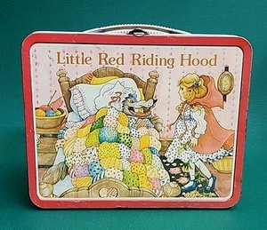 Vtg Ohio Art Little Red Riding Hood Metal Lunchbox w Bad Wolf Design, No Thermos - Picture 1 of 10