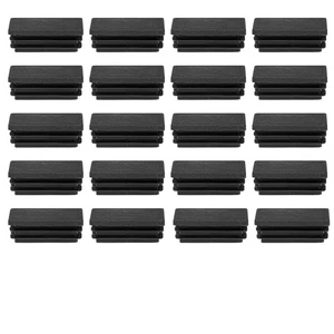 200 unidades, 2,5 x 5,1 cm, tapas rectangulares, tapas de extremo de tubo, negro Ku8851 - Imagen 1 de 8