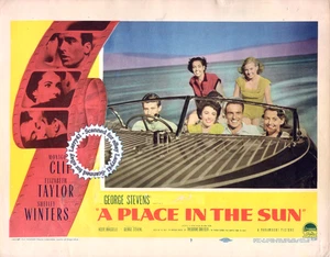 Elizabeth Taylor, Montgomery Clift A PLACE IN THE SUN (1951) Lobby Card VintORGN - Bild 1 von 2