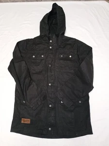 Men's Dakine Black Hooded Zip and Snap Up Jacket Tag Size Medium - Picture 1 of 11