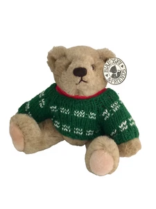Gund Teddy Bear 1982 Jointed Christmas Sweater Stuffed Plush Vintage - Picture 1 of 5