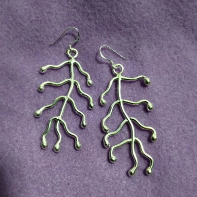 FINE SILVER EARRINGS 925 STERLING CRAFT VINTAGE TRIBAL JEWELRY WOMEN LOT1754 - Image 1 of 4