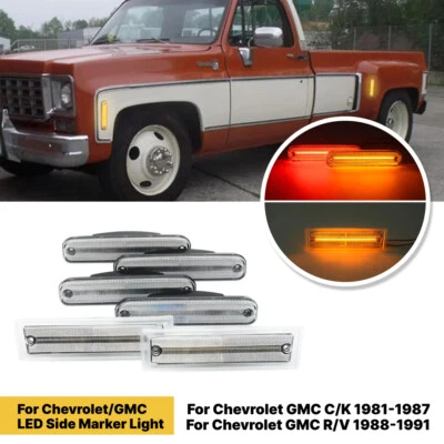 6X Clear Side Marker Light For 1981-87 Chevy GMC C/K 30 3500 Trucks w/Dually Bed - Image 1 of 4