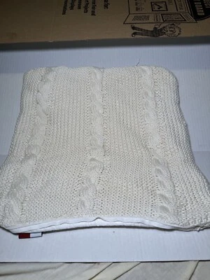 TOMMY HILFIGER Crema Crochet Cable Tejido Funda Almohada Solo (sin inserto) 16x16 Foto 1 de 4