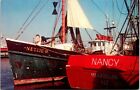 Postcard Commercial Fishing Boats Manasquan River Point Pleasant New Jersey B165