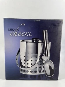 Mikasa Cheers Stainless Steel Ice Bucket Scoop Barware NEW! - Picture 1 of 4