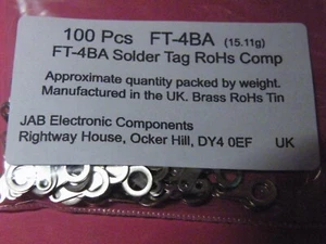 100 Piezas Etiquetas de Soldadura 4BA Material 0.46mm Grosor Calidad HECHO EN Gran Bretaña *RoHs 16g GJ46 - Imagen 1 de 6