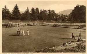 PRINTED POSTCARD OF THE BOWLING GREEN, STROUD (NEAR GLOUCESTER), GLOUCESTERSHIRE - Picture 1 of 2