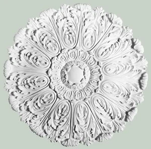 Orac Decor R27 Rosone Decoro Design Floreale Fiore Poliuretano Bianco Ø75 H4,5cm - Imagen 1 de 2