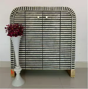 Handmade Bone Inlay Geometric Pattern Buffet| Cabinet for Home and Office Decor - Picture 1 of 12