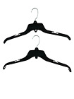 Black Plastic Hangers Metal Hooks 17&quot; inch Shirt Dress Coat Top - Pack of 10