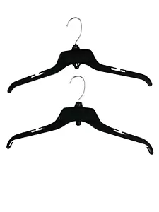 Black Plastic Hangers Metal Hooks 17" inch Shirt Dress Coat Top - Pack of 10 - Picture 1 of 1
