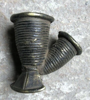 Antigua pipa de fumar de bronce antiguo Imperio Otomano turco siglos XVIII-XIX Foto 1 de 4