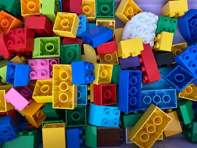 Lego DUPLO BUILDING BLOCK Lot 100 pc ~ Sanitized CLEAN ~ Random Variety Bricks - Image 1 of 4
