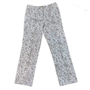 Peck And Peck Weekend Womans Pants Size 10 Tan Lace Print Floral  - Picture 1 of 4