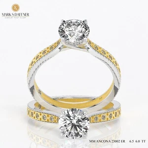 Art Deco IGI Lab Grown Diamond Ring 1.70 Ct Round F VS1 14K Yellow White Gold - Picture 1 of 3