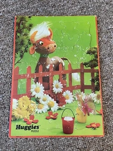 Vintage 1973 HUGGIES Puzzles Frame Tray Of Cow Or Bull. Made In The USA - Picture 1 of 6