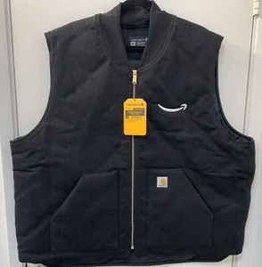 Chaleco 3XL Carhartt V01 Negro Firme Pato Acolchado Aislamiento Cuello Acanalado Ajuste Relajado - Imagen 1 de 15