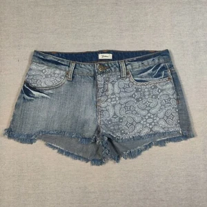 Trillium Women's Denim Cut Off Shorts sz 1 Paisley 100% Cotton - Picture 1 of 6