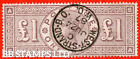 SG. 185. K15. " SA ". £1.00 Brown - Lilac. A very fine " 24th June 1887  B70466