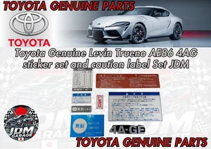 Toyota Genuine Levin Trueno AE86 4AG sticker set and caution label Set JDM - Picture 1 of 3