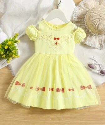 NEW Princess Belle Beauty and the Beast Dress Girls Halloween Costume - Image 1 of 4