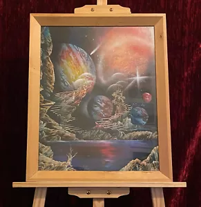 Original urban spray paint art Surreal Galaxy art signed by artist - Picture 1 of 3