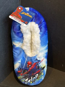 Marvel Spiderman Kids Fuzzy Babba Slipper Socks M/L Shoe 13-4 - Picture 1 of 3