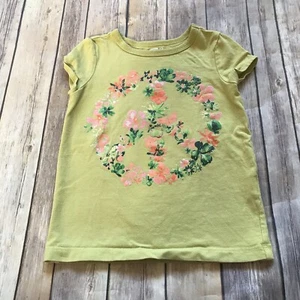 Girl’s Crazy 8 Floral Peace Sign Size XS 4 Graphic Shirt - Picture 1 of 4