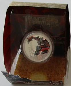 Tuvalu $1 2009 Transformers: Revenge of the Fallen Optimus Prime 1 OZ plata - Imagen 1 de 3