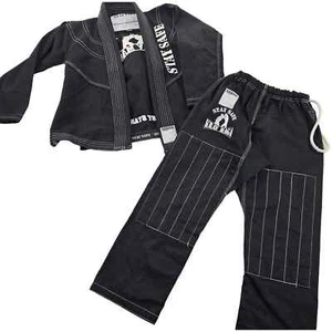 Ju jitsu gI size m00 (6-7) children's krav maga uniform rip stop EUC black ^ - Picture 1 of 8