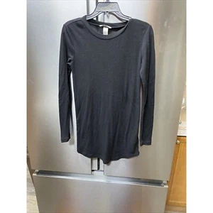 Camisa de manga larga negra cuello redondo mediana H&M para mujer - Imagen 1 de 6